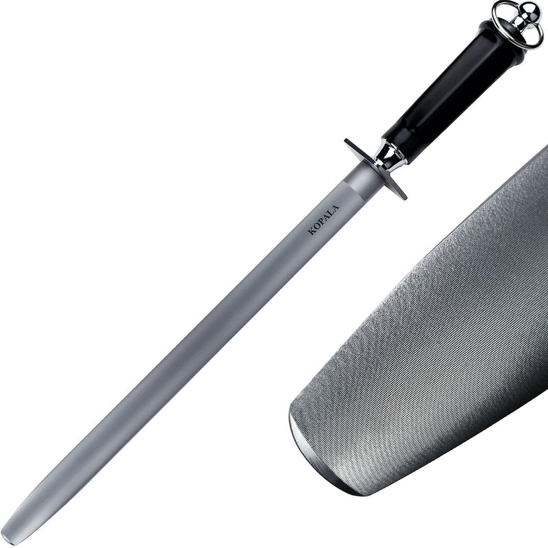 Sharpening Steel Knife Sharpener Rod Flat 12 Inches Honing Steel for Knives Dark Flat 12 inches Dark