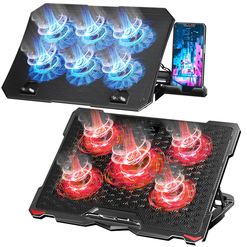 AICHESON S035 Red Laptop Cooling Pad and Portable Computer Cooler Pad Set