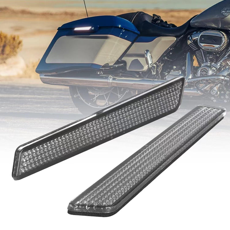  [AUSTRALIA] - Saddlebag Reflector Inserts, Black Reflectors Compatble for Harley Davidson 2014-2025 Street Glide Electra Glide Road Glide Road King Ultra Limited Dark Smoke 2014-2024