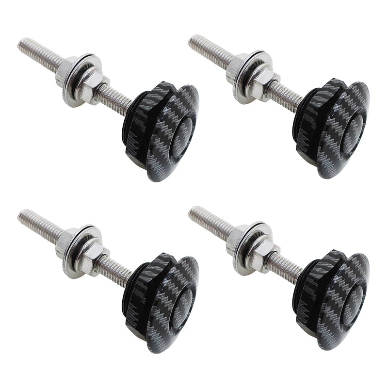 4Pcs Quick Latch Hood Pins, Universal Aluminum Quick Release Lock Latch Bumper, License Plate Lock Clip for Bumper Hood or DIY 1.25 inch(Carbon) Carbon