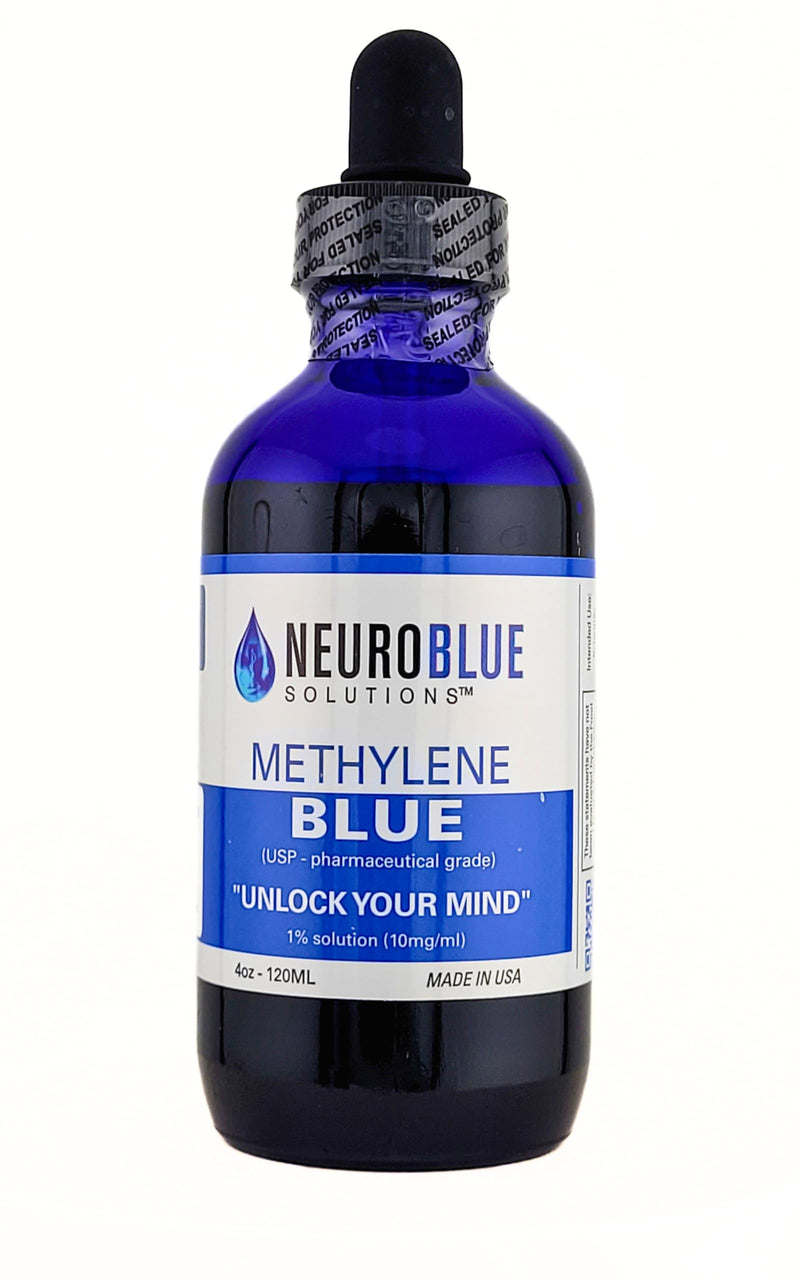 Methylene Blue USP 1% Liquid, 4 oz – 99.9% Purity, Heavy Metal & Formaldehyde Free, Made in USA