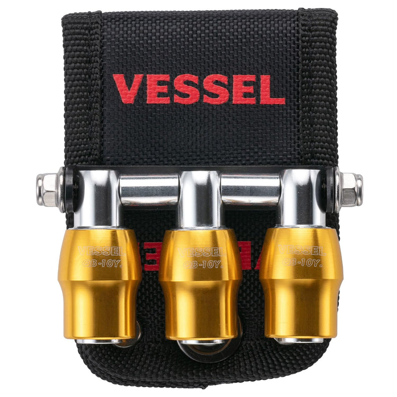 VESSEL QB-10B3Y Quick Catcher 3 Row Holder, Yellow No Magnet