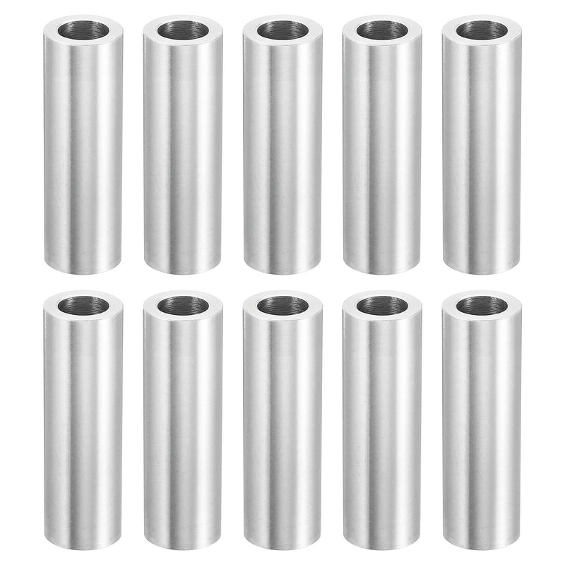 PATIKIL M10 Aluminum Spacers, 10 Pcs Metal Spacer Aluminum 10.2mm ID x 16mm OD x 50.8mm L Aluminum Spacer Screw Standoff Round for 3/8" M10 Screw Bolts