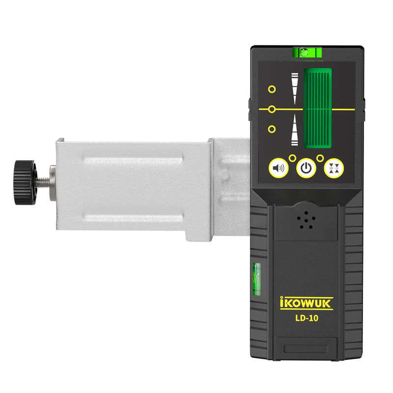 IKOVWUK Laser Detector for Level Tool, 200 ft Receiver with Pulse Mode | Dual-side LCD Display, Adjustable Accuracy & Volume, Clamp Included