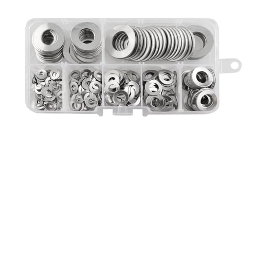 280PCS Wave Spring Washer Kit 304 Stainless Steel Wave Washer Sizes Include M3 to M12 Used for Electrical Connection in Domestic and Commercial Appliance Automotive and Marine Application