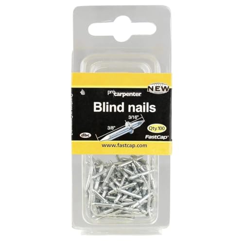 FastCap Double Ended Blind Nails 9+5mm (3/8"+3/16") Pack of 100: Invisible Mechanical Connector, Hardened Steel, Ideal for Woodworking and Finishing, for Secure Joinery & Easy Setting