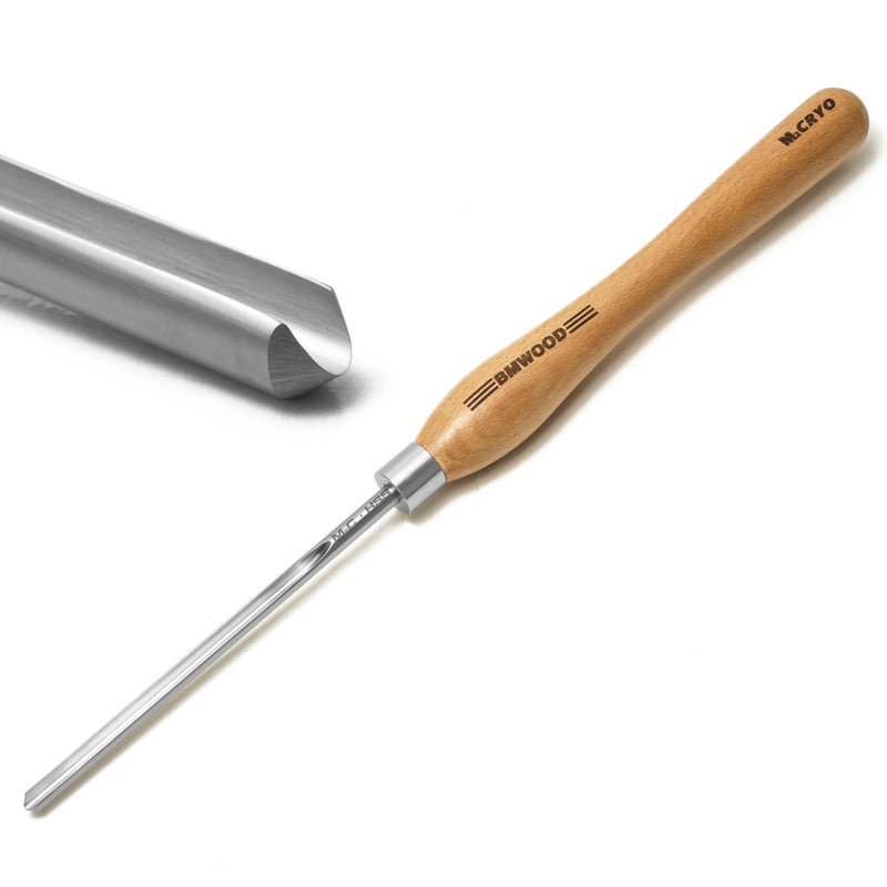 Cryo M2 HSS Bowl Gouge 1/4" Bowl Gouge (3/8" dia.) with 12-1/2" Beech Handle for Woodturning Chisels.