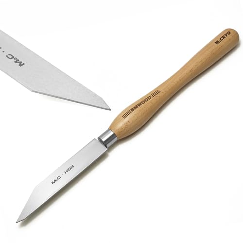 M2 Cryo HSS 2mm Thin Parting Tool with 12-1/2" Beech Handle for Woodlathe Chisels