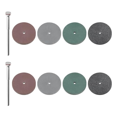 The Lord of the Tools Set of 52 22mm Polishing Wheel Assortment with 2.35mm Mandrel Shank Rubber Polishing Discs Kit for Jewelry Making Dental Laboratories Model Makers Woodworking