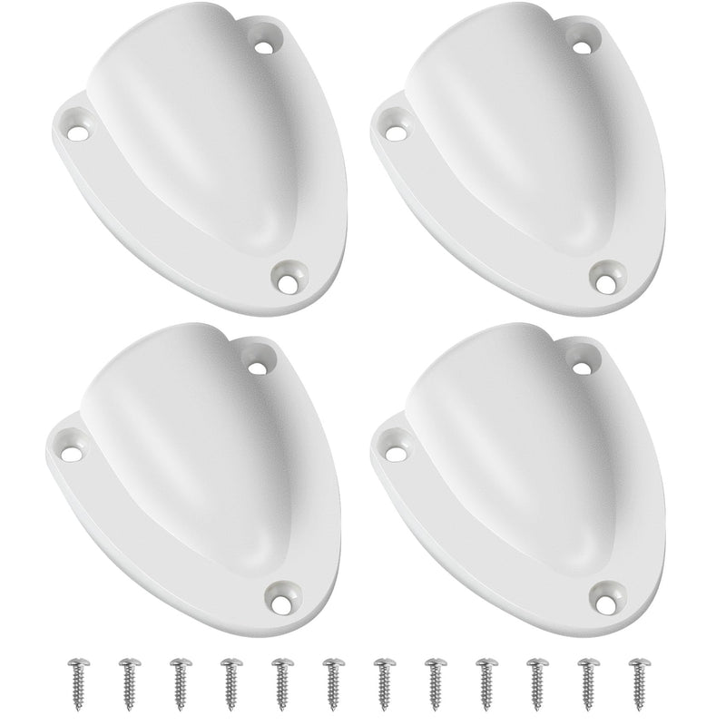 ORLANG 4 Pack Nylon Marine Wire Cable Vent Cover, Boat Transducer Wiring Cover with Mounting Screws,Clam Shell Vent for Boat,Suitable for Outside Vents of Wires, Hoses, Wiring Cables - Black/White 2-1/2"-White-4Pack