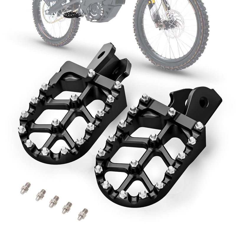 Motorcycle Footpegs Wider Foot Pegs CNC for Surron Sur Ron LBX E-Ride Pro SS/SR/S Talaria Sting MX3/R MX4 ERide Pro SS 2.0 3.0 Ventus One 79Bike Falcon GT Electric Dirt Bike Black