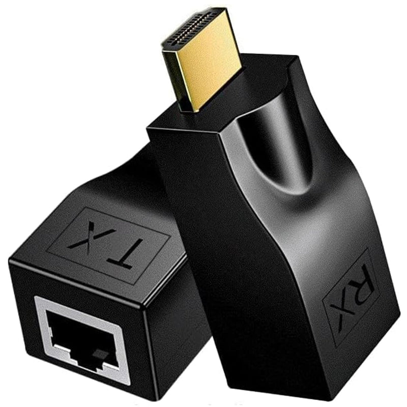 4K HDMI to RJ45 Extender, HDMI Extender Over Ethernet Cat 6/7/ 8 Cable, Hdmi Repeater to RJ45 Network Converter for HDTV STB DVD PS4, Support Audio Video 1080P UP to 98FT/30m