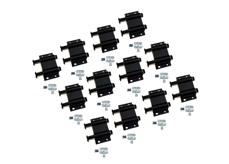 QCAA Magnetic Touch Latch for Cabinet, Push to Open, Double Barrel, Black, 12 Pack, Made in Taiwan 12pack Black(Double)