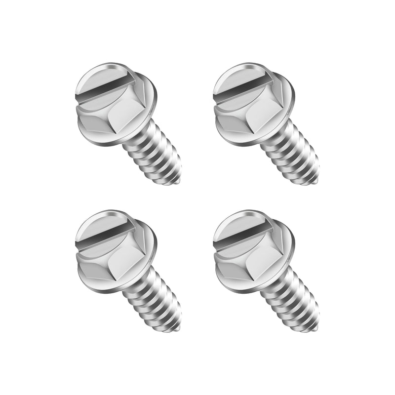 4PCS License Plate Screws,Heavy Duty License Plate Screw Kit Silver License Plate Bolts,Universal Licenses Plates Security Screws Licenses Plates Fasteners for Car SUV Truck (4PCS, Silver) 4PCS, Silver