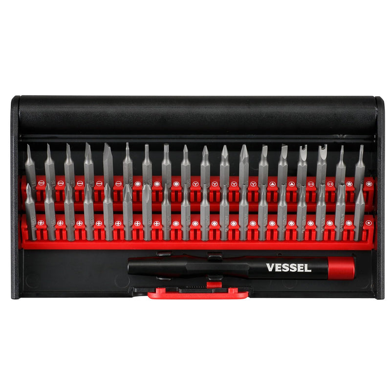 Vessel 9836 Precision Replacement Screwdriver Bit Set of 36 Clocks, Glasses, Camera, Smartphone, Tablet, Game Console, Pin Removal