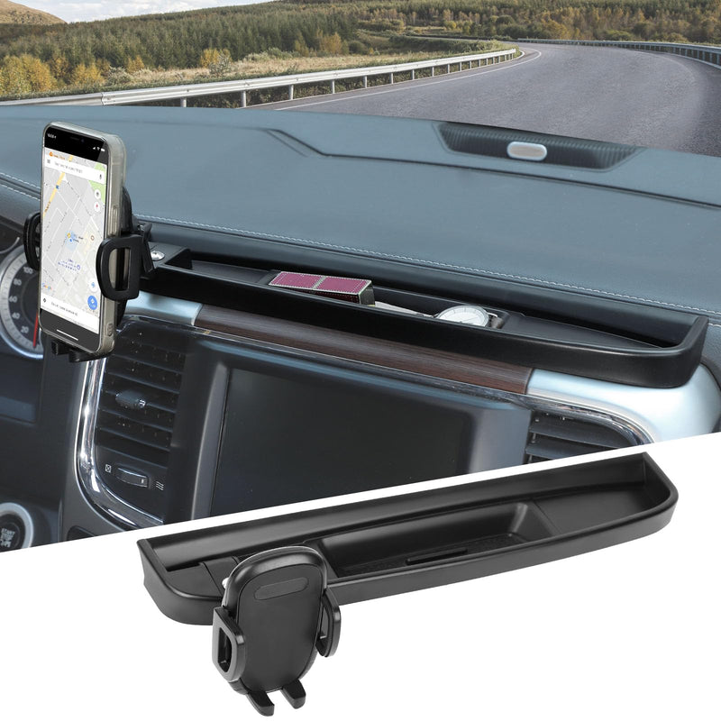 Multi-Mount Dash Phone Holder with Metal Rod for 2012-2017 Dodge RAM, Phone Mount Storage Tray Cellphone System Kit