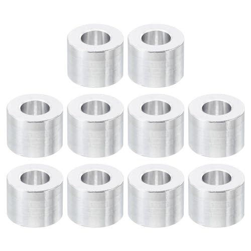 PATIKIL M8 Aluminum Spacers, 10 Pcs Metal Spacer Aluminum 8.2mm ID x 16mm OD x 12mm L Aluminum Spacer Screw Standoff Round for 5/16" or M8 Screw Bolts