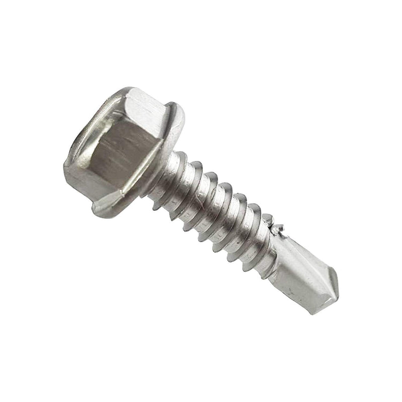 1/4" x 1-1/2" Stainless Steel Hardened 410 Self-Tapping Screws for Metal, Hex Washer Head, Self-Drilling Tek Screws - 100 PCS 1/4" x 1-1/2" Small Package