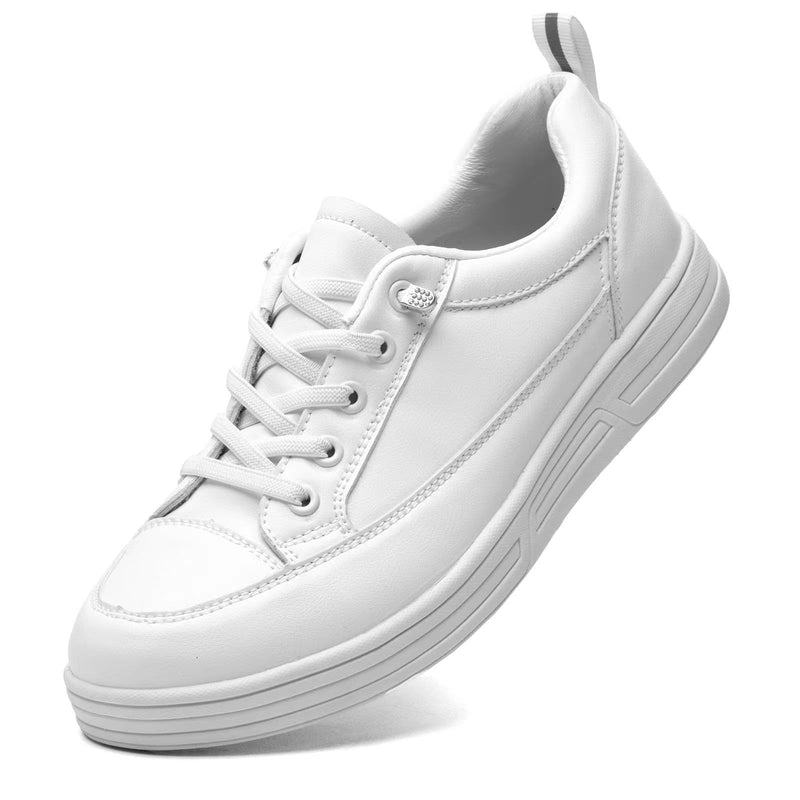 Women's White Non Slip Work Shoes, White Food Service Slip Resistant Work Shoes, White Women's Nursing Shoes. 7.5