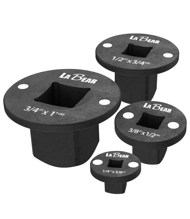 LABEAR 4PCS Low Profile Impact Socket Adapter Set, Drive Reducer Ratchet Adapter 1" to 3/4", 3/4" to 1/2", 1/2" to 3/8", 3/8" to 1/4", Chrome Molybdenum Steel, Magnetic Retention, for Impact Tools