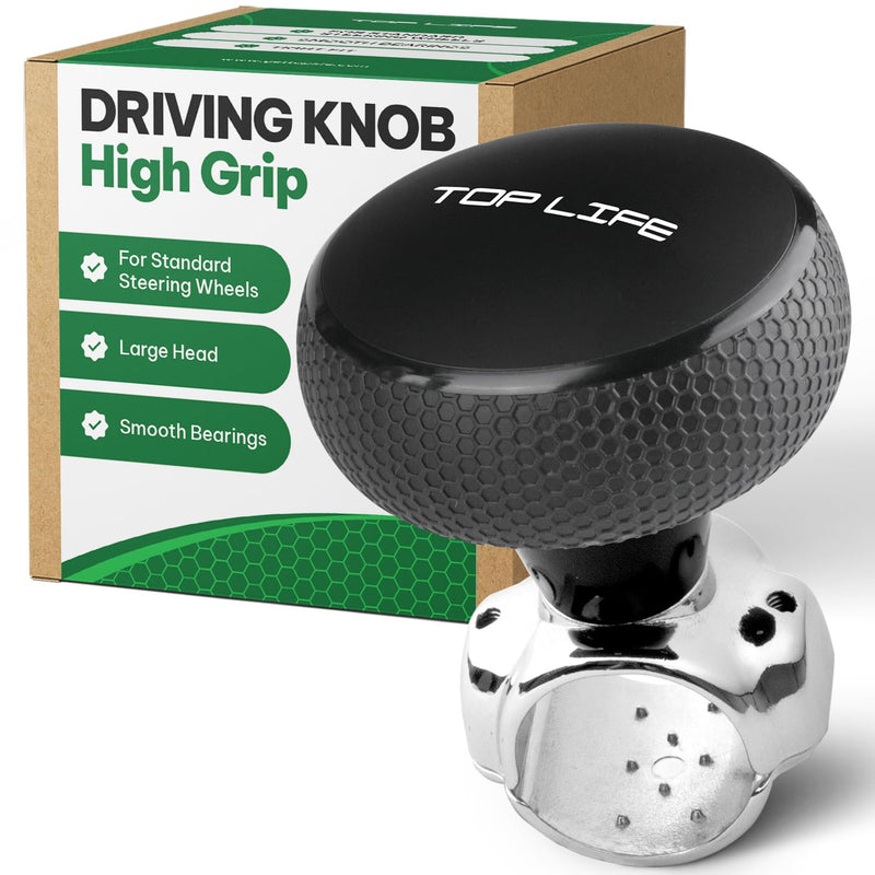 Steering Wheel Knob - Silicone Coated for Extra Grip - Compatible with Any Steering Wheels - Smooth Brodie Suicide Spinner for Car, Tractor, Mower, Boat