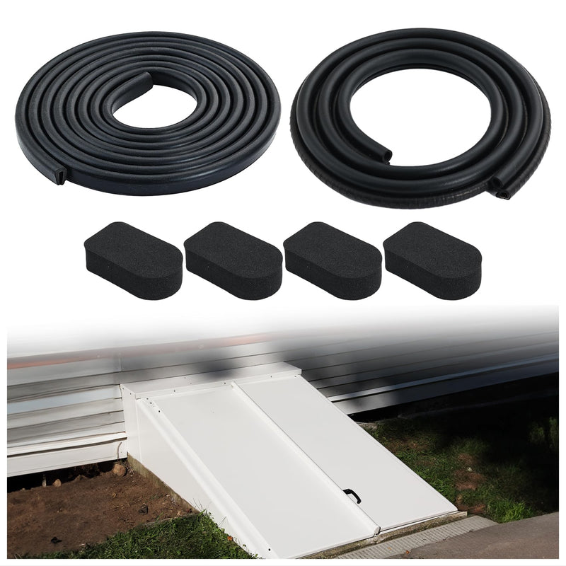 for Bilco Basement Door Weatherstrip Kit (4 Cap Seal Pad,1 Bulb Trim Gasket,1 U Shaped Gasket) Fit for Bilco and Gordon Cellar Doors, Basement Door Seal Kit Five-Year Replacement