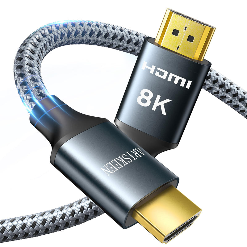 ARISKEEN 8K HDMI Cable 40FT, 48Gbps High Speed HDMI 2.1 Cable, 8K 60Hz, 4K 120Hz 144Hz Support for HDR 10, HDCP 2.2 2.3, eARC, DTS:X, Braided HDMI Cord Compatible with Laptop/HDTV/Monitor - 40 Feet 1