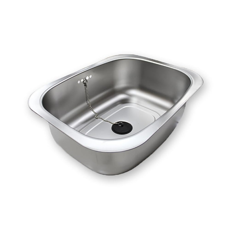 Stainless Steel Dishpan 9.9L/ Large Washing-up Bowl 9.9L, Multipurpose Kitchen Sink Bowl, Dish Tub, Vegetable Washing Basin (15.35L x 11.8W x 4.72H inches) / Rubber Cap Type WaterSpout Type