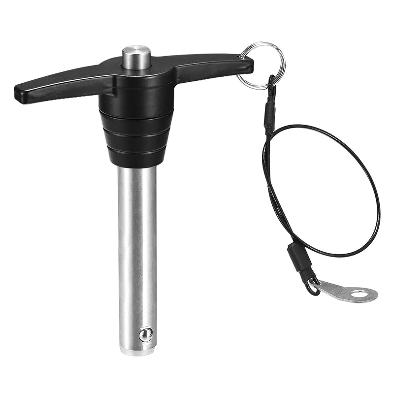uxcell T Handle Lock Pins, 5/8" Pin Dia. 2-3/4" Usage Length Stainless Steel Push-Button Quick Release Pin with Lanyard Cable (16mm-70mm) 5/8" x 2-3/4"
