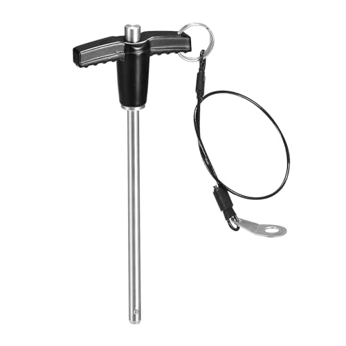 uxcell T Handle Lock Pins, 6mm x 100mm Usage Length Stainless Steel Push-Button Quick Release Pin