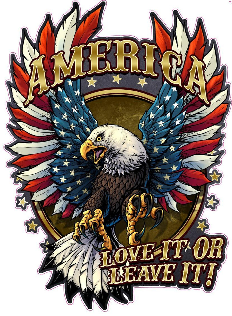 American Bald Eagle Flag Decal Sticker - 12 Inch - Vinyl Car Truck Bumper Patriotic Waterproof Decal Eagle for Car Truck Trailer SUV Van Outdoor Window Wall Laptop Tablet Cup Glass Any Smooth Surface
