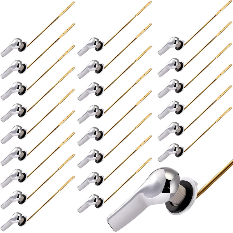 Lasnten 24 Pieces Universal Front Mount Toilet Handle Brass Finish Lever Flush Replacement Handle Parts Toilet Trip Levers for Most Front Mount