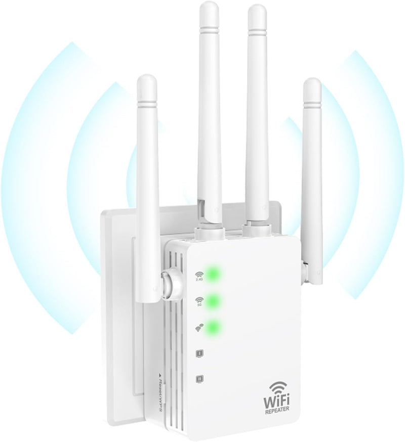 Extender 1200Mbps Dual Band WAN LAN Port, Through Wall Amplifier Internetfor Stable and Strong Coverage