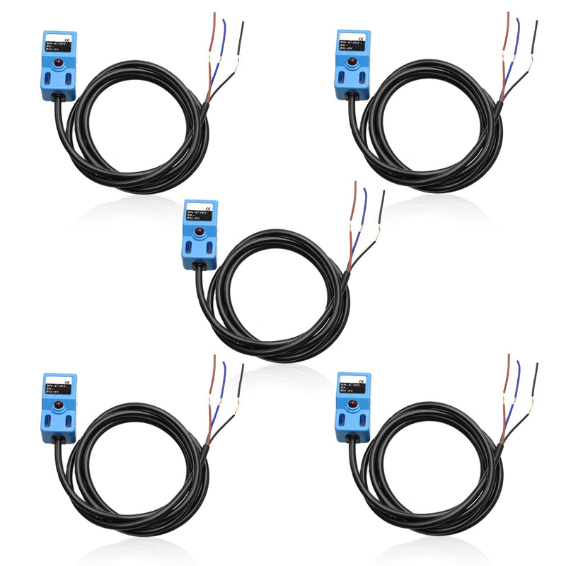 SN04-P2 NC Normal Close PNP Inductive Proximity Sensor Switch Detector 4mm 3 Wire DC 10~30V 5Pcs