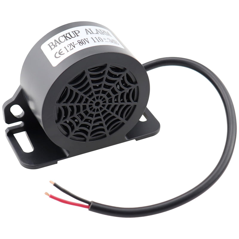 MIRKOO Backup Alarm 110dB 12V-80V DC Waterproof Industrial Heavy-Duty Backup Reverse Warning Alarm with Super Loud Beeper Tone for Truck Van Freight Car Lorry Heavy Vehicles(Equipped with Wire)