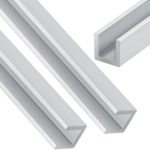 Yaocom 2 Pcs 4 ft 1/4" U Channel Aluminum,Metal 6063