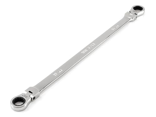 TEKTON 17 x 19 mm Long Flex Head Ratcheting Box End Wrench | WRB36417 21/32 x 3/4 in.