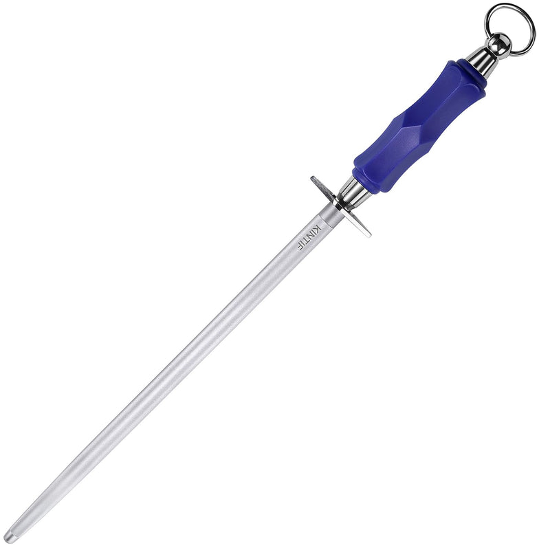 Honing Steel 12 inch Professional Knife Sharpener Honing Rod, Fine Lines, High Carbon Steel, High hardness, Knife Sharpening Steel Round