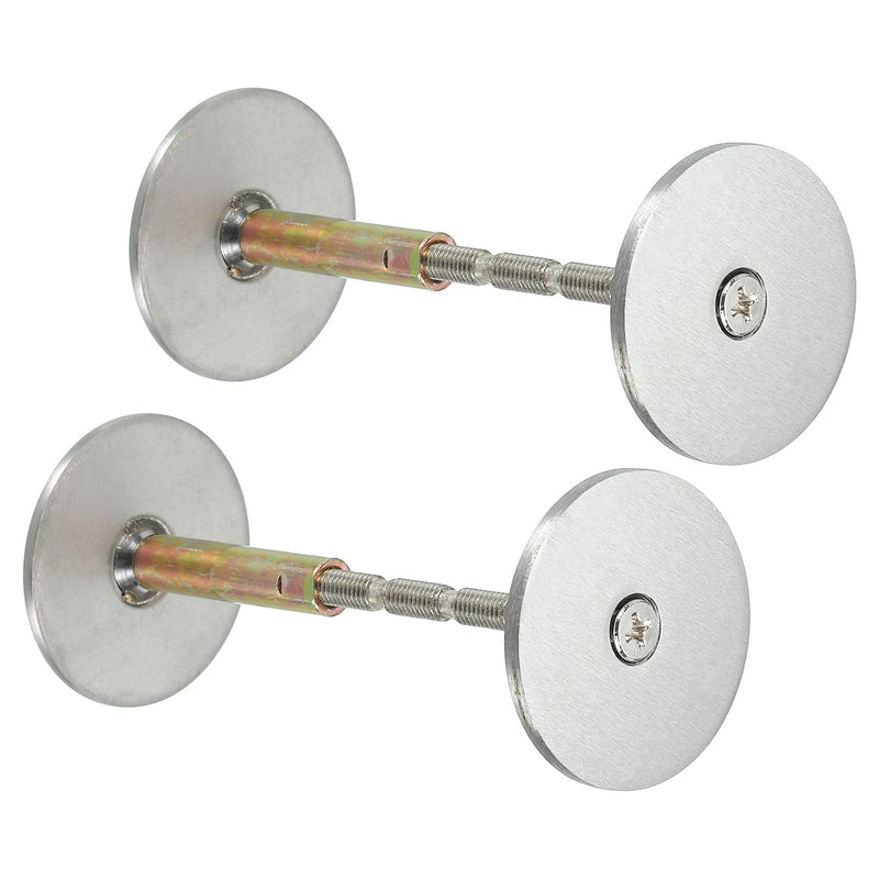 PATIKIL Door Knob Hole Cover Plate, 2 Pack 1 9/16" Dia. Deadbolt Cover Plate Door Hole Filler Plate for 1 1/32" to 1 3/8" Holes, Brushed Satin Nickel 1 9/16" Silver