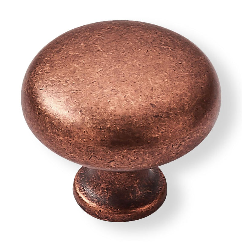 10 Pack Antique Copper Cabinet Knobs - Single Hole Center 1-1/4 Inch Zinc Vintage Retro Kitchen Cabinet Pull Hardware for Drawer, Kitchen 10