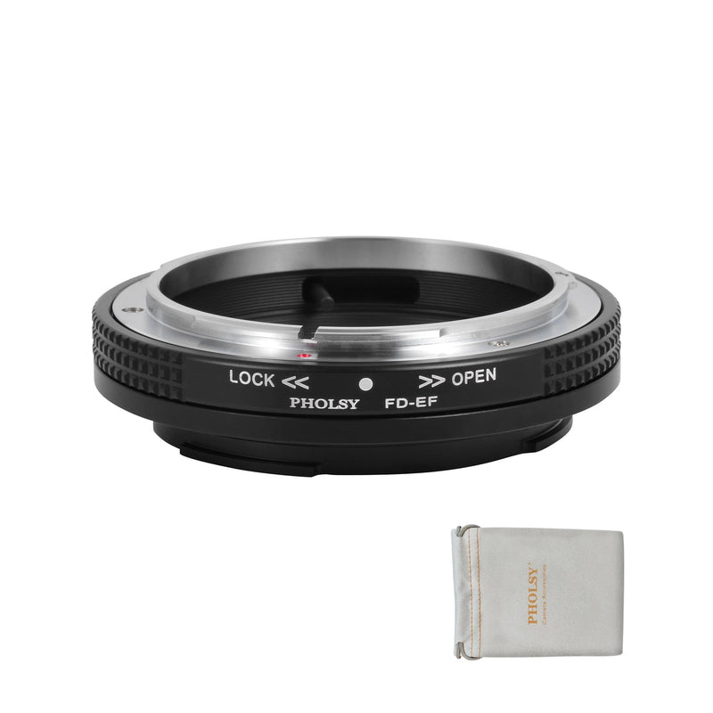 PHOLSY Lens Mount Adapter Manual Focus with Aperture Lever, Only Macro Shots, Compatible with Canon FD FL Mount Lens to Canon EOS EF-Mount Camera Body, FD to EOS, FD to EF Canon FD to EOS (Macro)