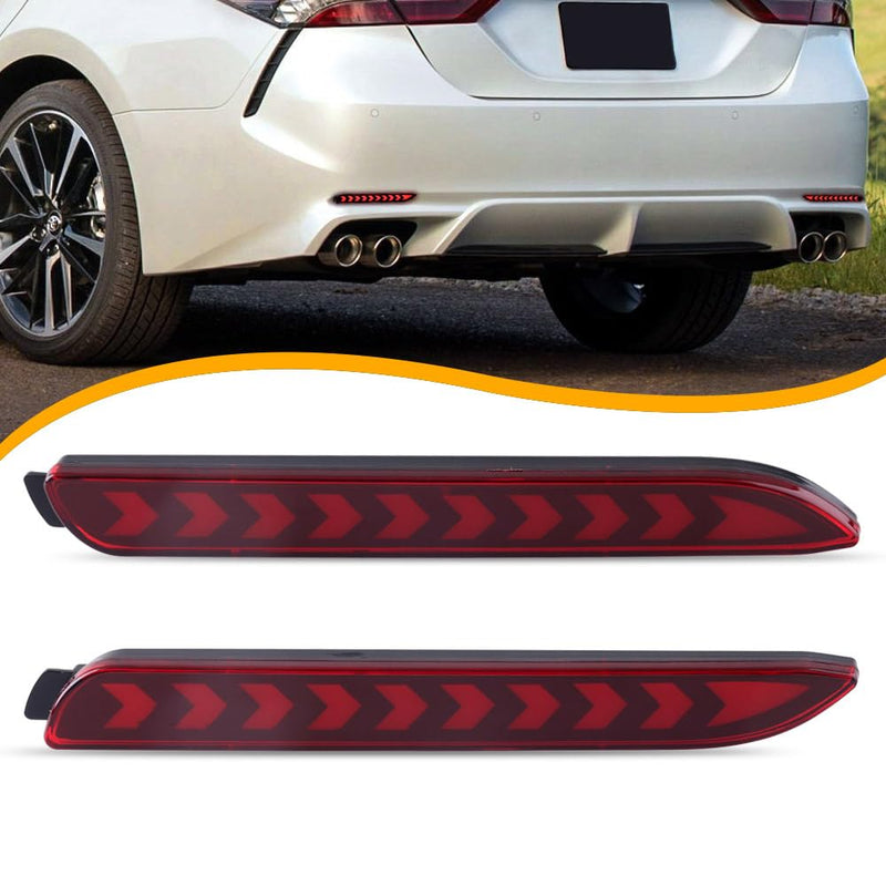 Led Rear Bumper Reflector Brake Tail Light Brake Lighting Kit Lamp Sequential Turn Signal Light For 2006-2014 Toyota Camry,2005-2006 Wish,2012-2015 Innova,2003-2009 Lexus GX470 Style D