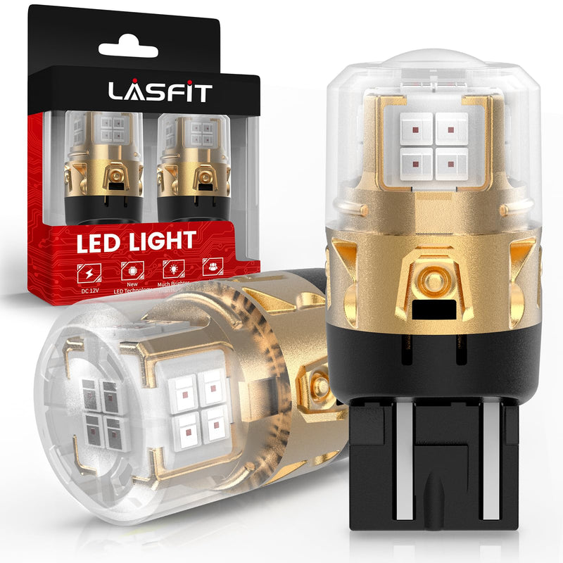 LASFIT L2 7440 7443 LED Bulbs Red Brake Light Bulb Tail Lights, Super Bright T20 7441 7444 W21W Bulb Replacement for Taillights Stop Lights, only for Standard Socket, 2pcs