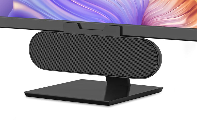 Computer Speakers for Desktop Monitor,Single Speakers for Desktop PC,Laptop Speaker with Loud Sound,Volume Control Easily Clamps to Monitors(USB-C to USB Adapter Included) (Black) Black