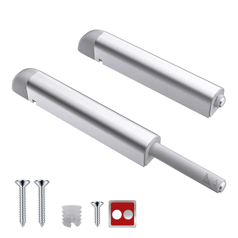 Magnetic Push Latches, 8 Pack, Push to Open Door Latch, Heavy Duty Cabinet Hardware for Hidden Doors, Drawers, Wardrobes, Kitchen, and RV Closets, Easy Install, Silent Operation Cylindrical