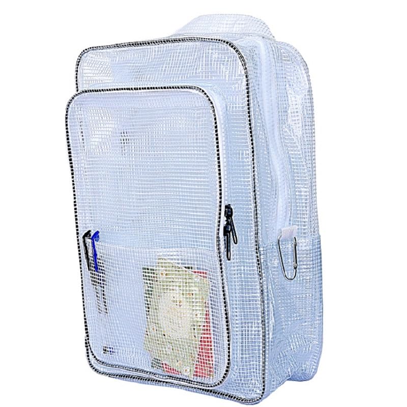 16.5 ”Anti-static clear pvc backpack,cleanroom engineer tool bag full cover pvc for put computer tool working in clean room, semiconductor industry One Piece White Large