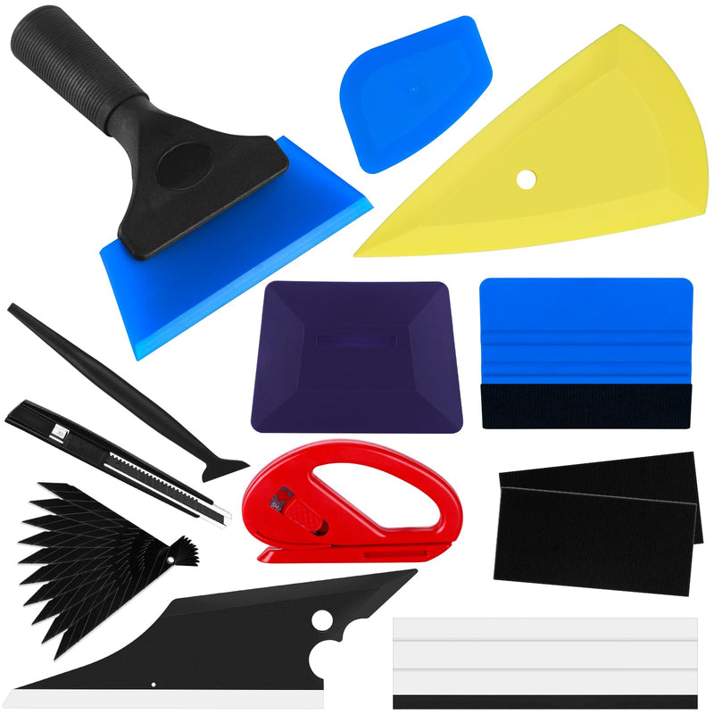 12 Pcs Car Window Film Tint Tool Kit Vinyl Wrap Tool Kit Automotive Tint Squeegee Tool Kit Glass Protective Film Installation Kit Automotive Window Tinting Kit
