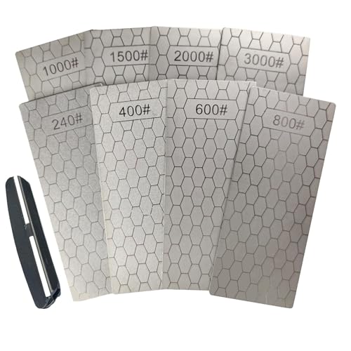 Diamond Sharpening Stone Set,8 Pcs Diamond Lapping Plate Coarse/Medium/Fine SET-C