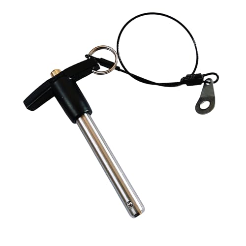 Push-Button Quick Release Pin Stainless Steel 304 T Handle Lock Pins, Pin Dia 11.7mm(0.47in),Usage Length 100MM(4in),Over Size 148mm Long with Lanyard Cable