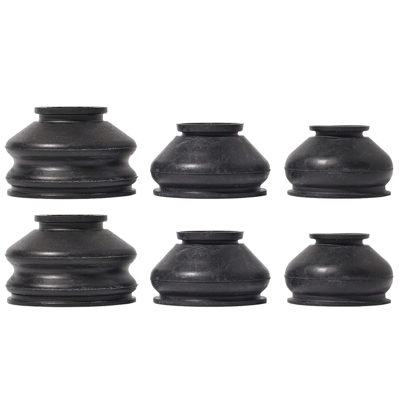 6PCs Universal Ball Joint Head Dust Protection Tie Rod Boot Cover Automotive Replacement Tie Rod End Boots Rubber Track Turn Lower Upper Repair Kit Car Suspension Steering Parts Accessories 3x2 Sizes 6PCs